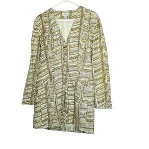 Pia Rucci vintage‎ 80s? Blazer jacket womens Medium linen blend Mark's on cuff
